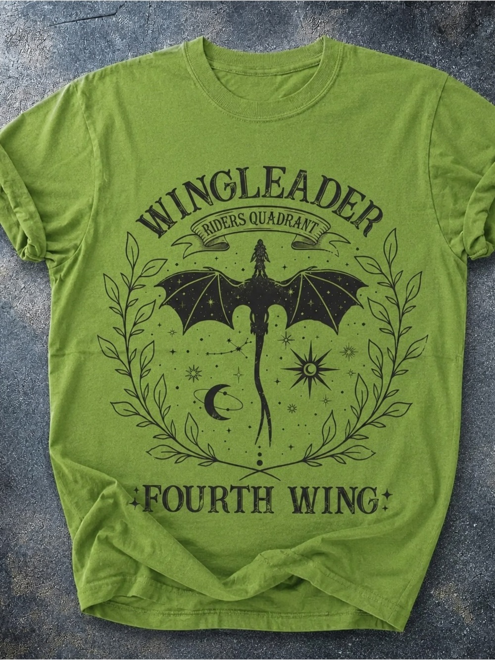 Wingleader Fourth Wing Shirt, Fantasy Dragon Graphic T-Shirt - Unisex Kiwi